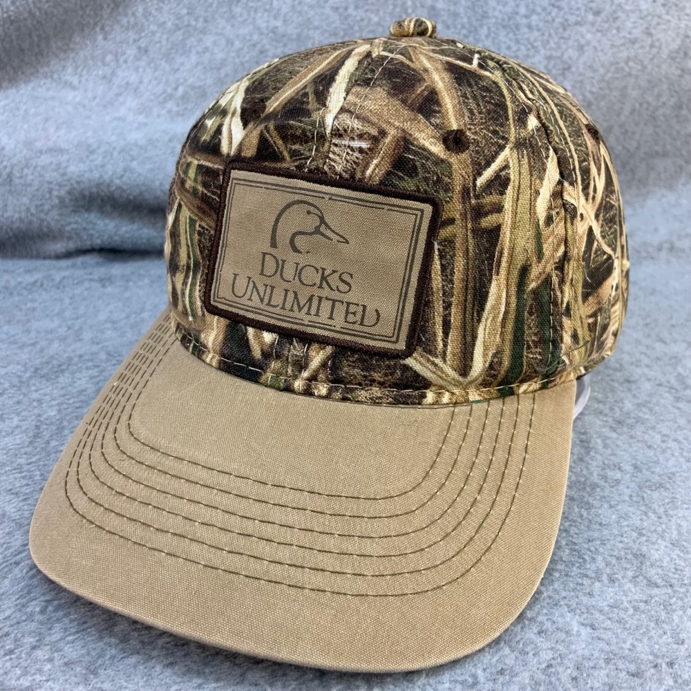 Ducks Unlimited Patch Mens Camo Ducks Unlimited Hat Marsh Grass Adjustable OSFM
